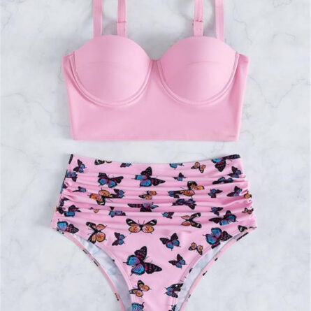 Stunning Butterfly Push Up High Waist Slimming Swimwear Separates Bikini – Bild 4