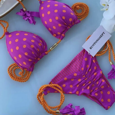 Isabella Tassel Side Tie Halter Bikini - Image 55