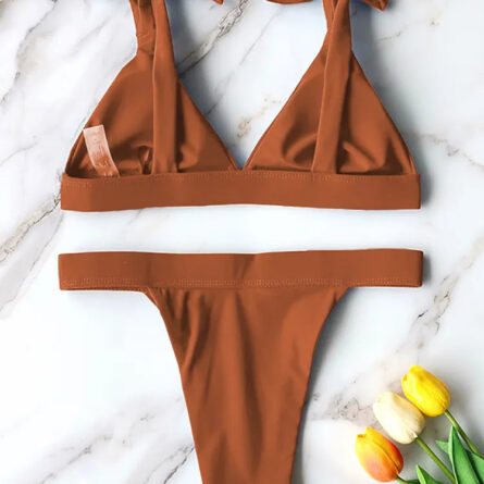 Adriana High Cut Shoulder Tie Bow Bikini - Image 19
