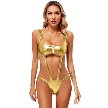 Celestial Goddess Harness Metallic Cut Out Swimsuit Monokini - Image 32