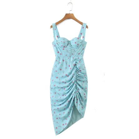 Evenings in Italy Floral Ruched Button Up Corset Style Dress – Bild 11