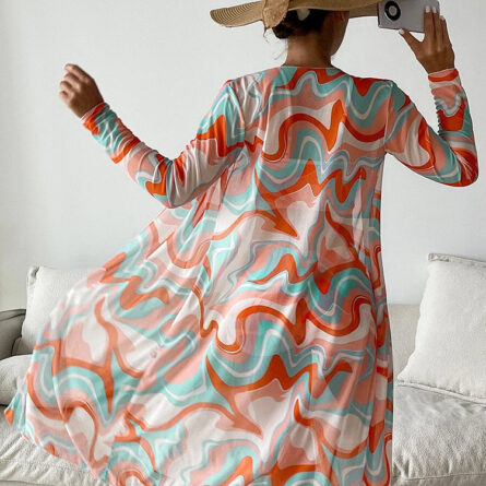 Three Piece Set High Waist Swim Shorts Bikini and Cover Up - Image 15