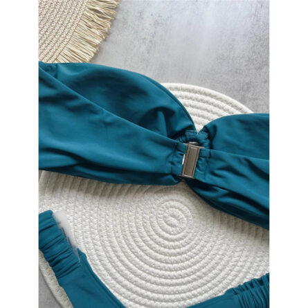 Sea Breeze Stunner Bandeau High Cut Micro Thong Bikini - Image 9