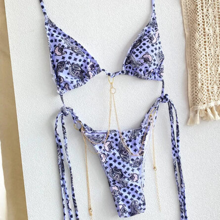 Exotic Sunset Triangle Chains Brazilian Bikini – Bild 2