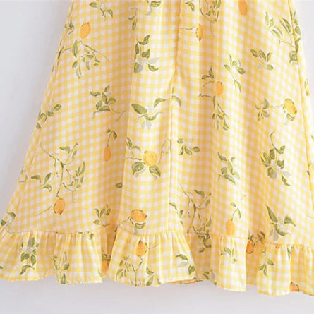 French Lemon Corset Style Mini Dress - Image 16