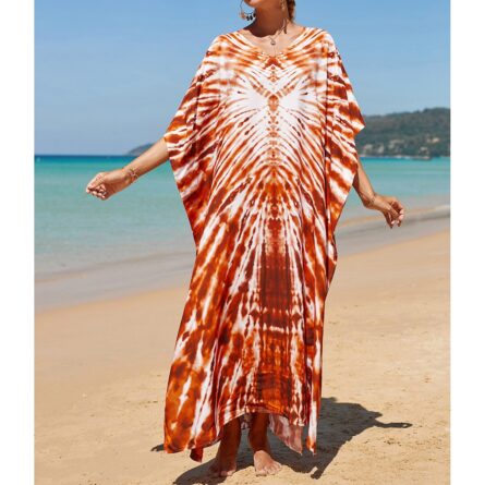 Sunset and Swim Colorful Bohemian Bathing Suit Coverup Kaftan - Image 36