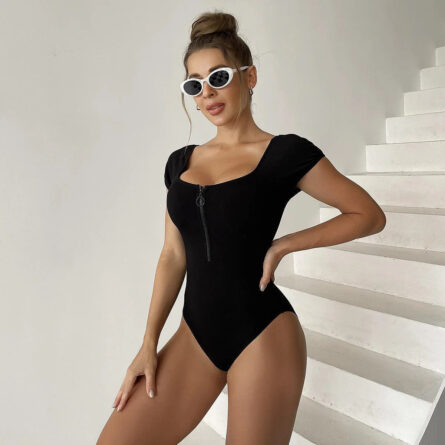Alexandria Short Sleeve One Piece Zipper Swimsuit – Bild 10