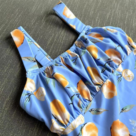 Orange Delight Wrinkled One Piece Swimsuit Bathing Suit - Image 15