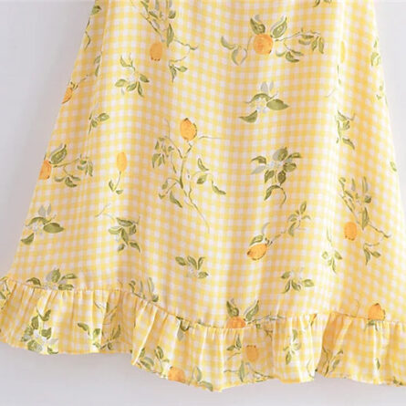 French Lemon Corset Style Mini Dress - Image 9