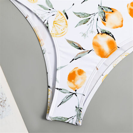 Orange Delight Wrinkled One Piece Swimsuit Bathing Suit - Image 12