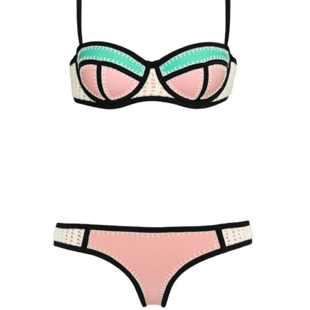Sunset Shores Chic Neoprene Colorblock Bikini - Image 6