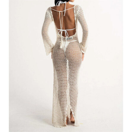 Isadora Open Back Beach Cover Up Crochet Dress - Image 8