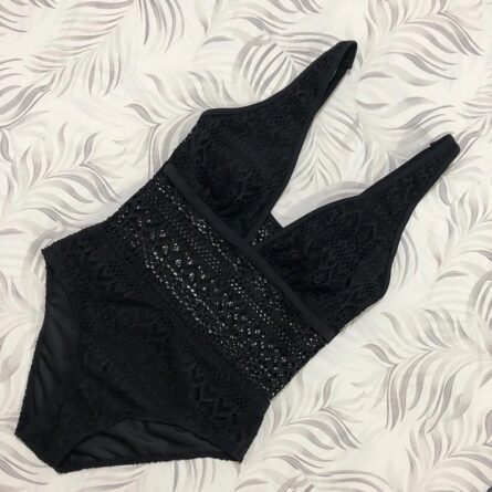 Black Crochet Allure One-Piece Swimsuit – Bild 7
