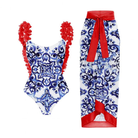 Palm Paradise Swimsuit & Beach Cover Up Sarong Set - Image 18