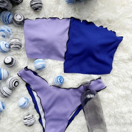 Violet Waves Strapless Bikini Set – Bild 5