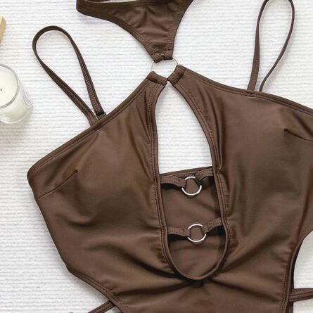 Sultry Seaside High Neck Thong Swimsuit - Image 4