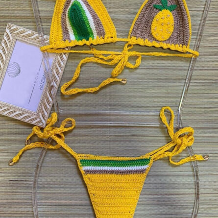 Pineapple Paradise Yellow Crochet Bikini - Image 5