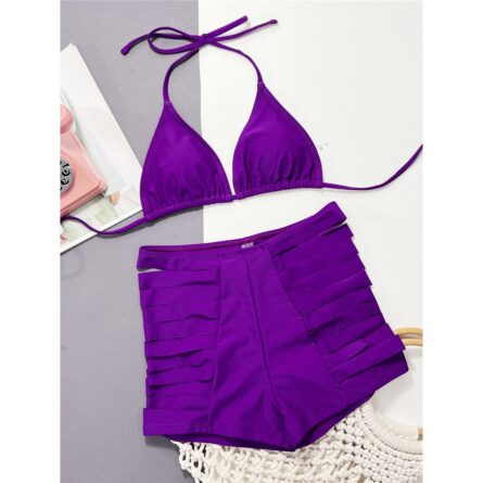 Sexy Halter Strappy Cut Out Shorts Bikini – Bild 6