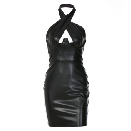 Leather Goddess Sexy Bodycon Cut-Out Dress - Image 27