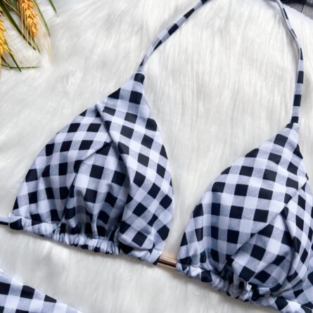 Seaside Picnic Gingham Triangle Bikini – Bild 9
