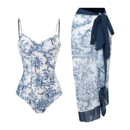 Palm Paradise Swimsuit & Beach Cover Up Sarong Set - Image 27