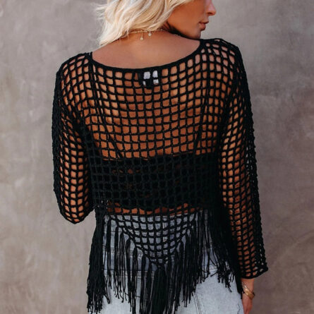 Sunset and Swim Handmade Crochet Beach Cover Up Top - Image 24