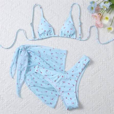 Coastal Blossom Cute Bikini Set - Image 3