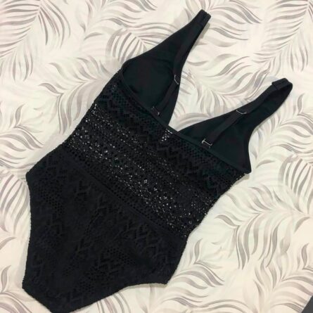 Black Crochet Allure One-Piece Swimsuit – Bild 5