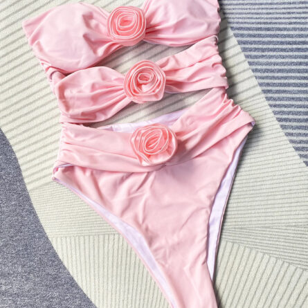 Chic 3D Flower Cut Out Swimsuit - Image 22