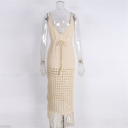 Sunset and Swim Sexy Fringe Tassel Crochet Beach Cover Up Dress - Image 14