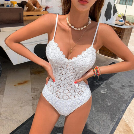 White Lace Goddess Push Up Swimsuit - Image 26
