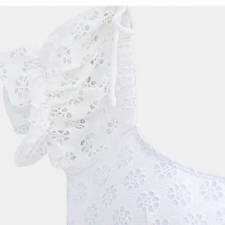 Divine White Short Sleeve Lace Swimsuit Set - Image 26