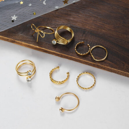 Bohemian Summer Gold Ring Set - Image 4