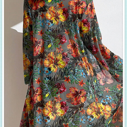 Floral Print Modest Knot Front Bikini including Cover Up Shirt – Bild 18