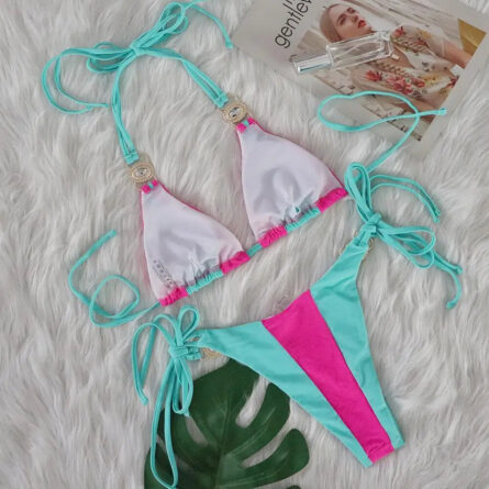 Esmeralda Halter Jewelled Diamond Bikini - Image 11
