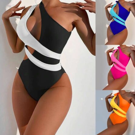 Resort Bow Strap One Shoulder Swimsuit – Bild 6