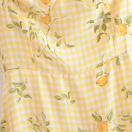 French Lemon Corset Style Mini Dress - Image 10