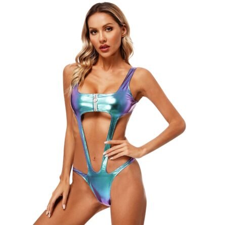 Celestial Goddess Harness Metallic Cut Out Swimsuit Monokini - Image 37
