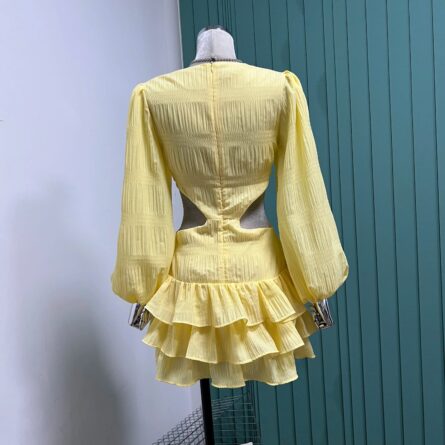 Chic Elegance Cut Out Waist Short Mini Dress - Image 21