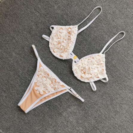 Floral Brazilian Cheeky Transparent Effect Bikini – Bild 6