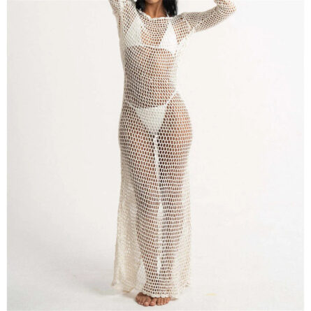 Isadora Open Back Beach Cover Up Crochet Dress - Image 7