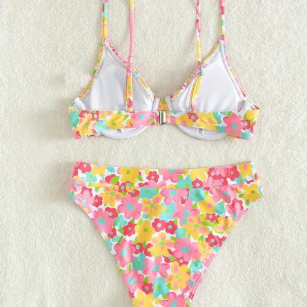 Sunset and Swim Aesthetic Floral Bikini Set - Image 3