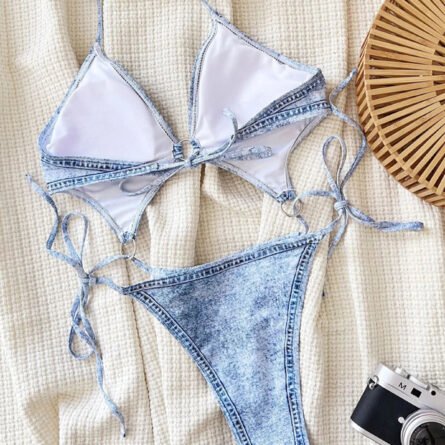 Ocean Denim Breeze Cutout Monokini - Image 3