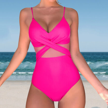 Solid One Piece Tummy Slimming Design Swimsuit – Bild 14