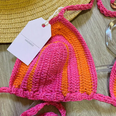 Pink Handmade Crochet Bikini – Bild 8