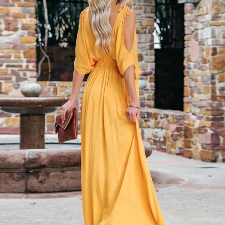 Boho Summer Chiffon V-Neck Tunic Dress - Image 4