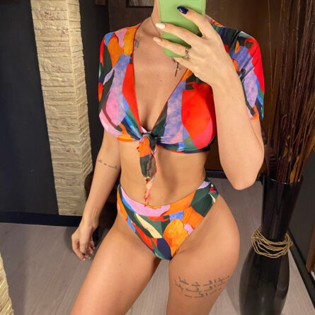 Leopard Lust High Waist Bikini Three-piece Set - Image 17