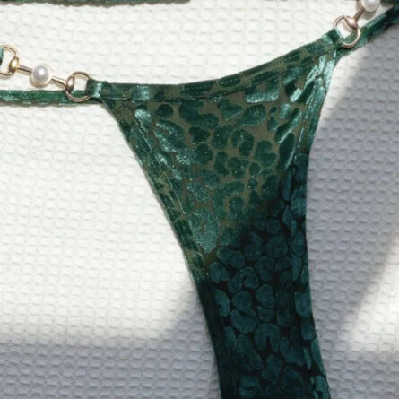 Wild Allure Sexy Leopard Micro Velvet Thong Bikini - Image 15