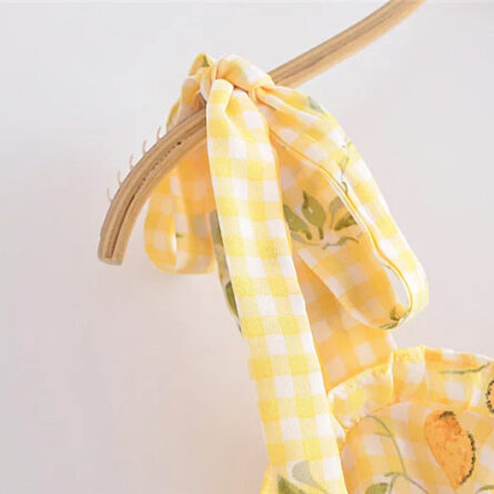 French Lemon Corset Style Mini Dress - Image 12