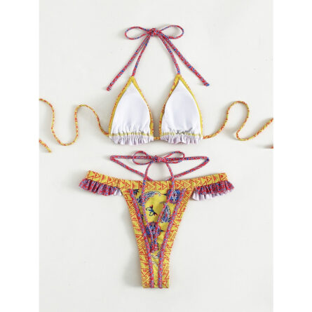 Sexy Temptress Strappy Side Brazilian Ruffle Bikini – Bild 14